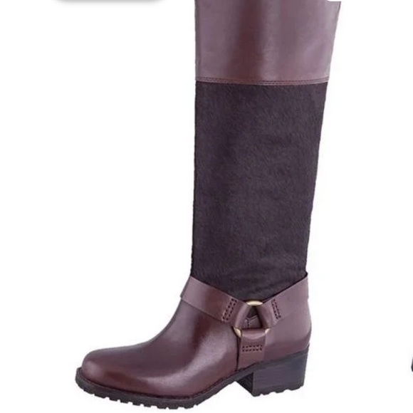 Lucky Brand Shoes - Lucky Brand Abeni2 Tall Boot Brown-Tobacco Leather Pony Hair Boots